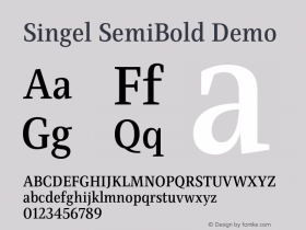 Singel SemiBold Demo Version 1.000;PS 001.000;hotconv 1.0.88;makeotf.lib2.5.64775图片样张