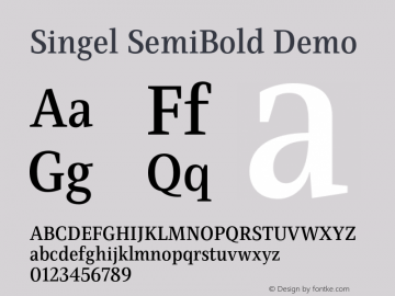 Singel SemiBold Demo Version 1.000;PS 001.000;hotconv 1.0.88;makeotf.lib2.5.64775图片样张