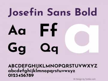 Josefin Sans Bold Version 2.001图片样张