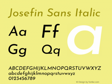 Josefin Sans Italic Version 2.001图片样张