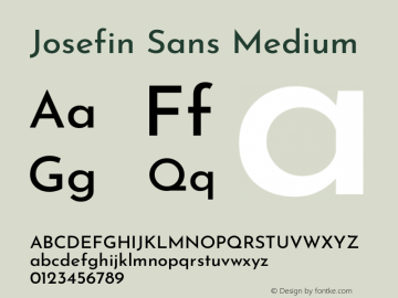 Josefin Sans Medium Version 2.001图片样张
