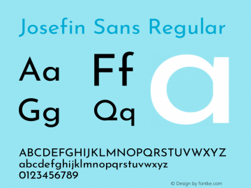 Josefin Sans Regular Version 2.001图片样张