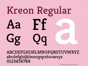 Kreon Regular Version 2.002图片样张
