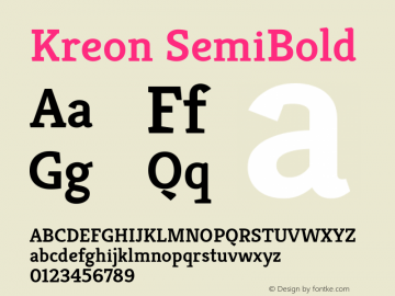 Kreon SemiBold Version 2.002图片样张