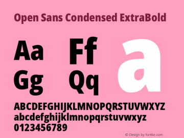 Open Sans Condensed ExtraBold Version 3.000图片样张