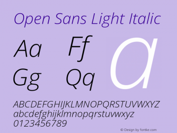Open Sans Light Italic Version 3.000图片样张