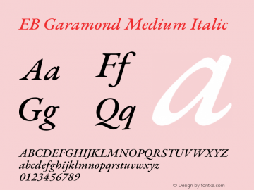 EB Garamond Medium Italic Version 1.001图片样张