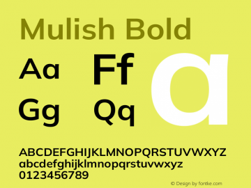 Mulish Bold Version 3.603图片样张