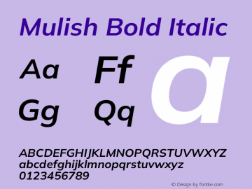 Mulish Bold Italic Version 3.603图片样张