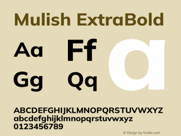 Mulish ExtraBold Version 3.603图片样张