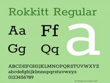 Rokkitt Regular Version 3.103图片样张