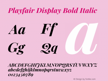 Playfair Display Bold Italic Version 1.203图片样张