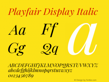 Playfair Display Italic Version 1.203图片样张