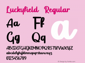 Luckyfield Version 1.000;November 4, 2021;FontCreator 14.0.0.2794 64-bit图片样张