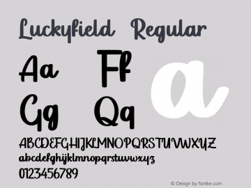 Luckyfield Version 1.000;November 4, 2021;FontCreator 14.0.0.2794 64-bit图片样张