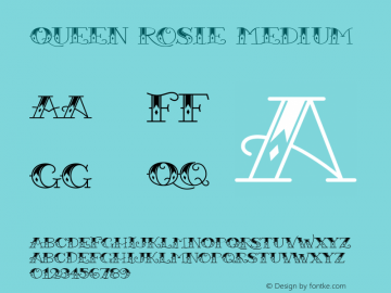 Queen Rosie Medium Version 1.000 2004 initial release Font Sample