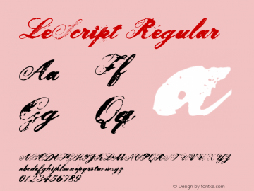 LeScript Regular 001.000 Font Sample