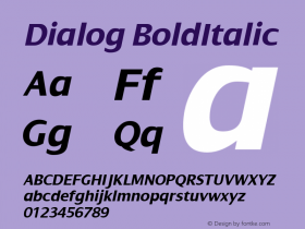 Dialog BoldItalic Macromedia Fontographer 4.1.4 01‐11‐17图片样张
