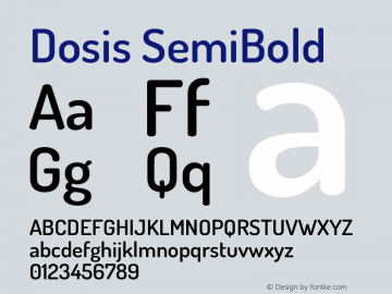 Dosis SemiBold Version 3.002图片样张
