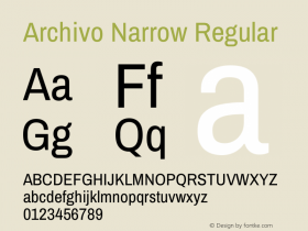 Archivo Narrow Regular Version 3.001图片样张