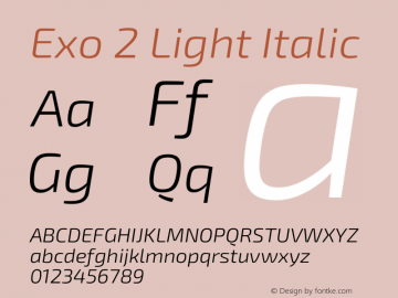 Exo 2 Light Italic Version 2.001图片样张