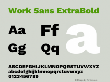 Work Sans ExtraBold Version 2.012图片样张