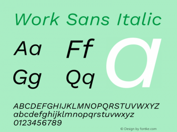 Work Sans Italic Version 2.012图片样张