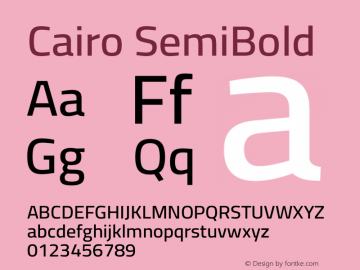 Cairo SemiBold Version 3.117图片样张