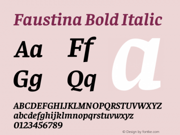 Faustina Bold Italic Version 1.200图片样张