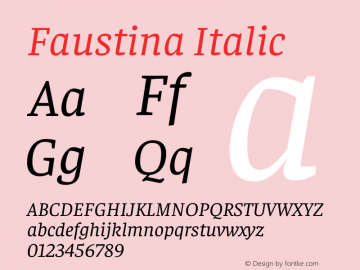 Faustina Italic Version 1.200图片样张