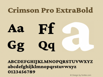 Crimson Pro ExtraBold Version 1.003图片样张