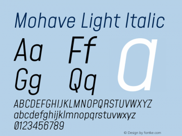 Mohave Light Italic Version 2.003图片样张
