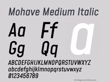 Mohave Medium Italic Version 2.003图片样张