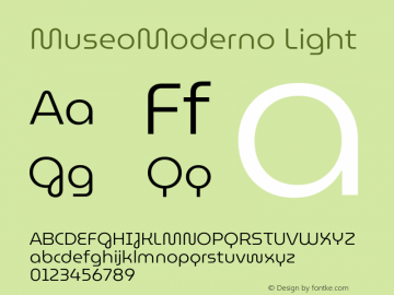 MuseoModerno Light Version 1.002图片样张