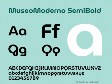 MuseoModerno SemiBold Version 1.002图片样张