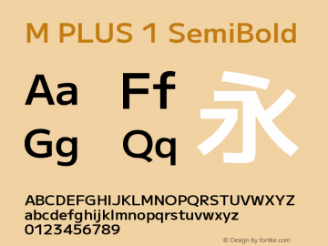 M PLUS 1 SemiBold Version 1.001图片样张