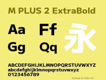 M PLUS 2 ExtraBold Version 1.001图片样张