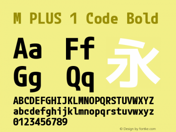 M PLUS 1 Code Bold Version 1.002图片样张