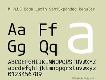 M PLUS Code Latin SemiExpanded Regular Version 1.002; ttfautohint (v1.8.3)图片样张