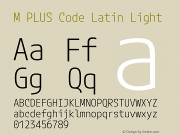 M PLUS Code Latin Light Version 1.002; ttfautohint (v1.8.3)图片样张