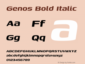 Genos Bold Italic Version 1.010图片样张