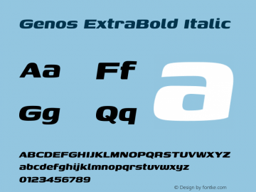 Genos ExtraBold Italic Version 1.010图片样张