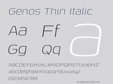 Genos Thin Italic Version 1.010图片样张