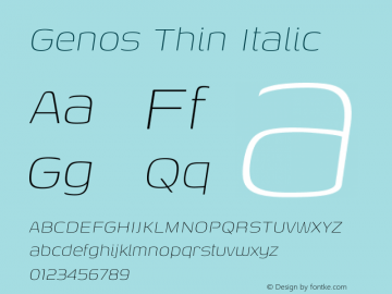 Genos Thin Italic Version 1.010图片样张