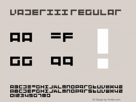 Vaderiii Regular 1 25072004 Font Sample