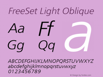 FreeSet Light Oblique Version 2.001图片样张