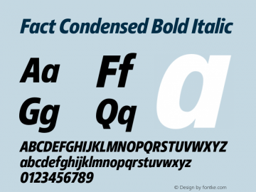 Fact Condensed Bold Italic Version 1.000图片样张