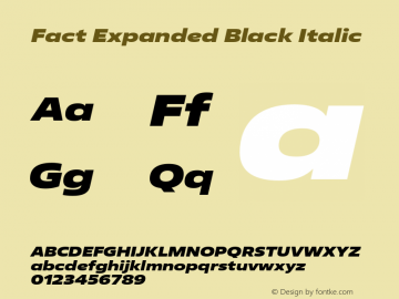 Fact Expanded Black Italic Version 1.000图片样张