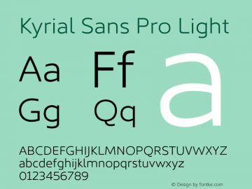 Kyrial Sans Pro Light Version 1.000图片样张