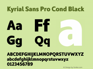 Kyrial Sans Pro Black Cond Version 1.000图片样张